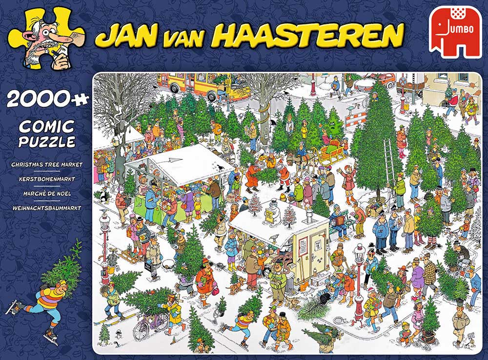 trimmen werkzaamheid zonsondergang Christmas Tree Market (Kerstbomenmarkt) - Jan van Haasteren puzzels EN