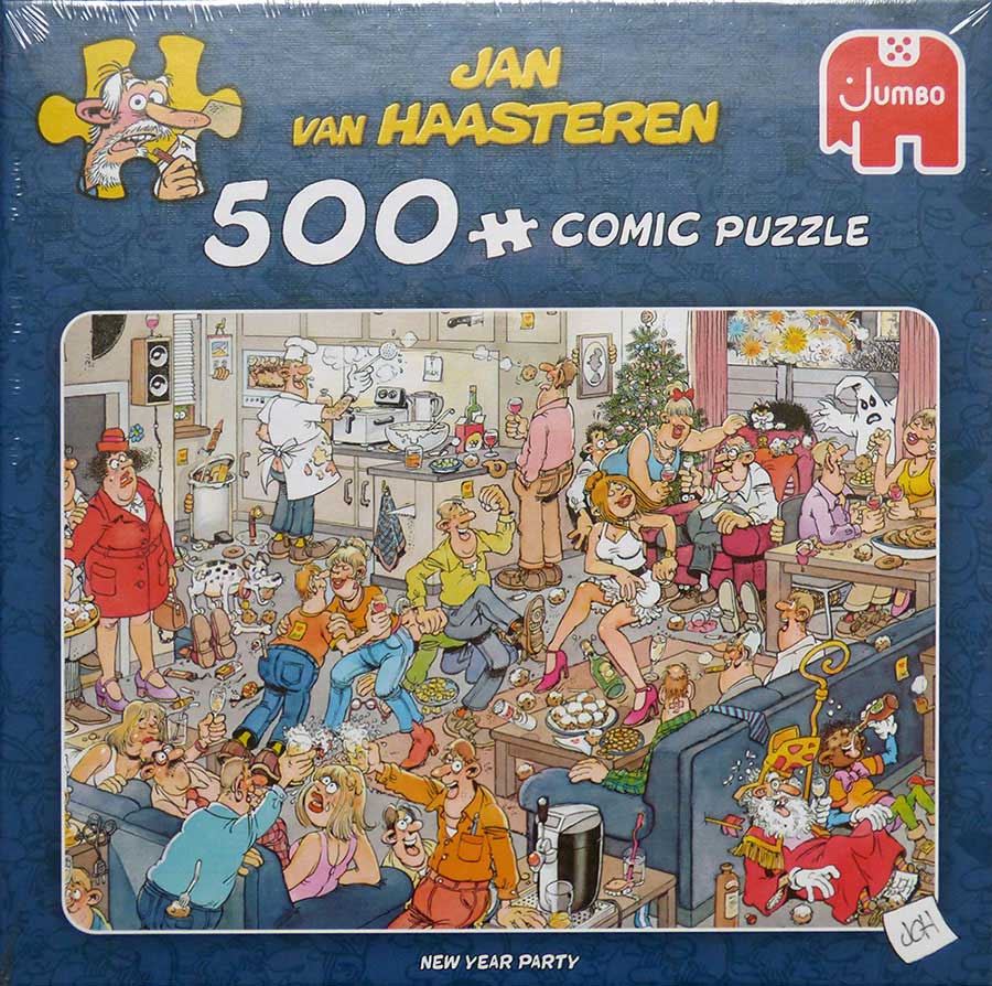 JUMBO JIGSAW PUZZLE CANDY FACTORY JAN VAN HAASTEREN 500 PCS #19025 CARTOON COMIC 