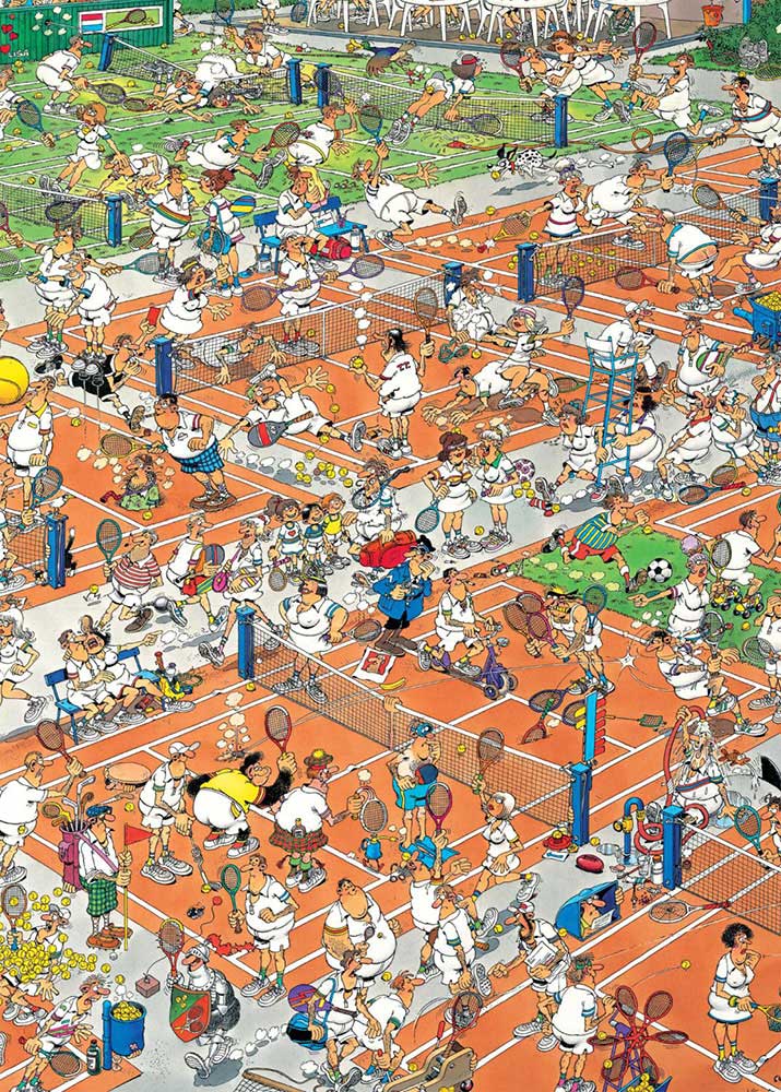 1000 pezzi Jan Van Haasteren il campo da tennis Jigsaw Puzzle 