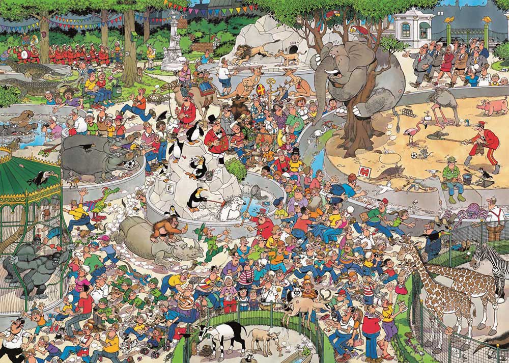 Opera Scheermes Laat je zien The Zoo (De Dierentuin) - Jan van Haasteren puzzels EN
